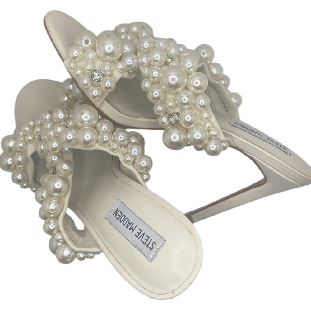 Steve Madden Mirabella Slip On Embellished High Heel Sandal Size 9 - Picture 2 of 12